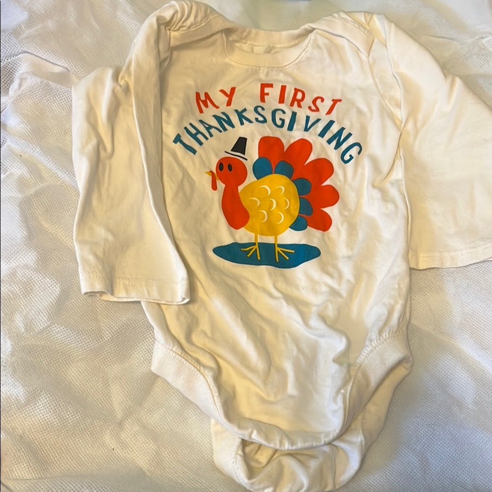 Thanksgiving Kids One Piece - white